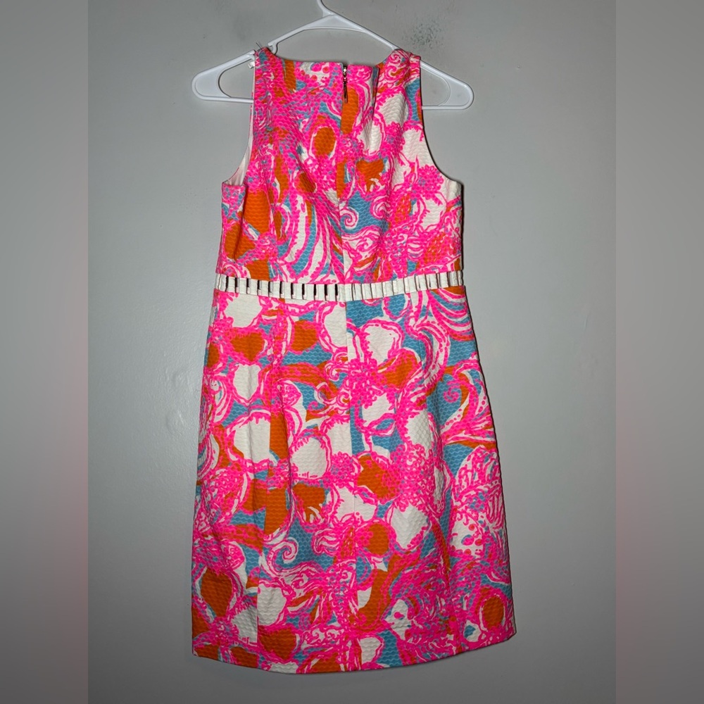 Lilly Pulitzer Pink Orange Blue Floral Cutout Mini Dress - Picture 5 of 5